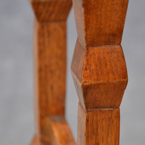 fig 3. Antique Oak Arts & Crafts Stool Tall Seat Plant Stand Quality c1900