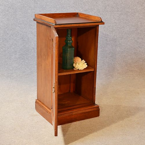 fig 3. Antique Cabinet Narrow Pot Cupboard Bedside Arts & Crafts English c1900