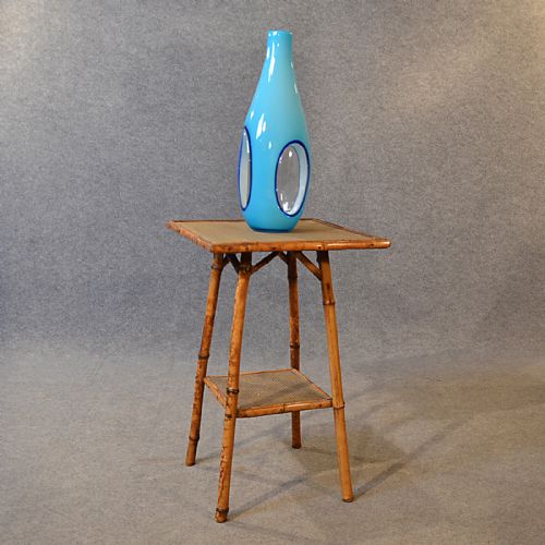 Antique Victorian Bamboo Table Two Tier Oriental Lamp Occasional Side C1890