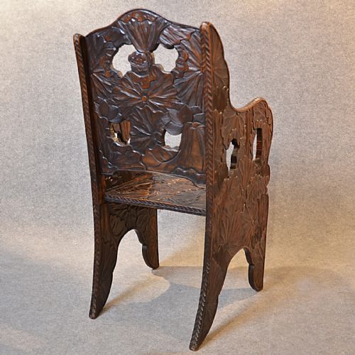 fig 2. Antique Chair Victorian Chinese Oriental Asian Hall Study Side Armchair c1900