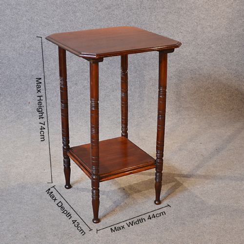 fig 1. Antique Table Two Tier English Edwardian Mahogany Occasional Side Lamp c1910