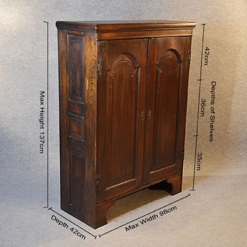 fig 1. Antique Cabinet Cupboard Large Quality English Victorian Oak Bookcase c1900