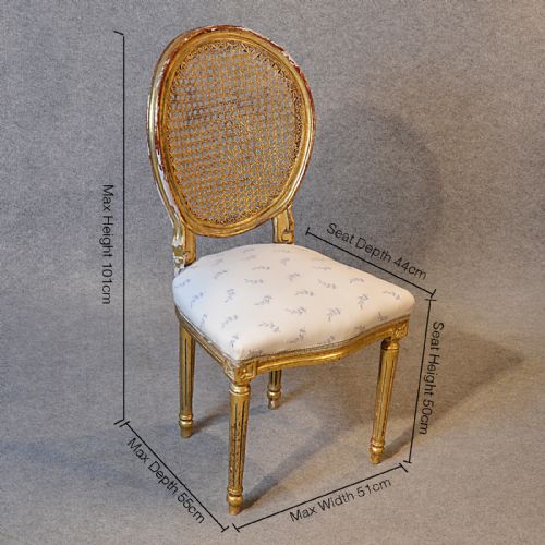 fig 1. Antique French Chair Bedroom Dining Side Neoclassical Gilt Bergere Back c1880