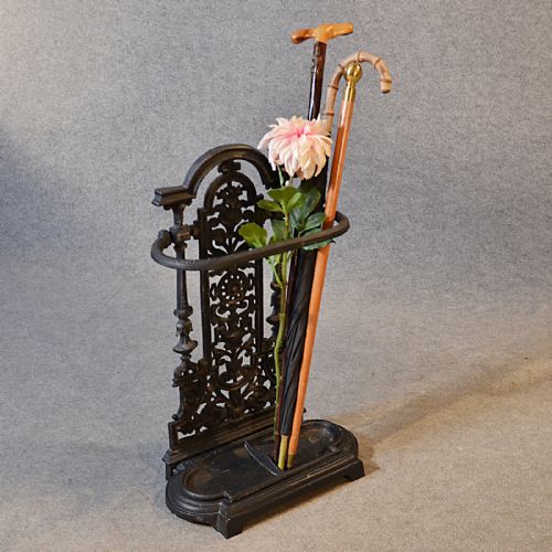 Antique Stick Umbrella Rack Hall Stand Quality Cast Iron Victorian English C1900
