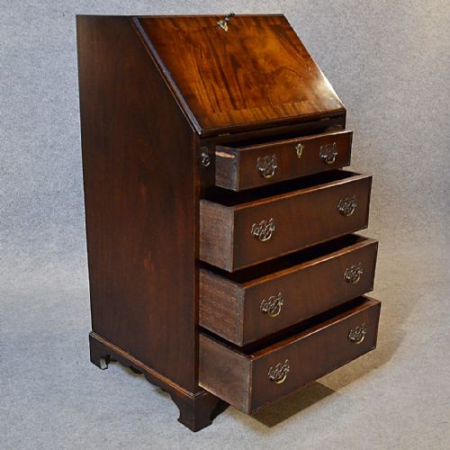 fig 2. Antique Bureau Writing Desk Mahogany Leather Top English Edwardian Quality c1910