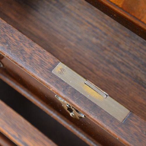 fig 3. Antique Bureau Writing Desk Mahogany Leather Top English Edwardian Quality c1910