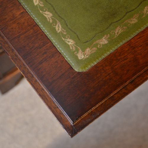 fig 4. Antique Bureau Writing Desk Mahogany Leather Top English Edwardian Quality c1910