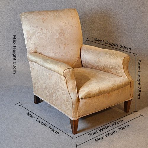 fig 1. Antique Armchair Drawing Room Upholstered Easy Chair Victorian English c1900