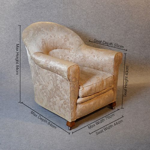 fig 1. Antique Armchair Drawing Room Upholstered Easy Chair Victorian English c1900