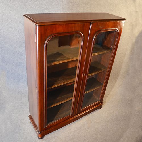 fig 2. Antique Glazed Bookcase Display Case Cabinet Quality Victorian Mahogany c1870