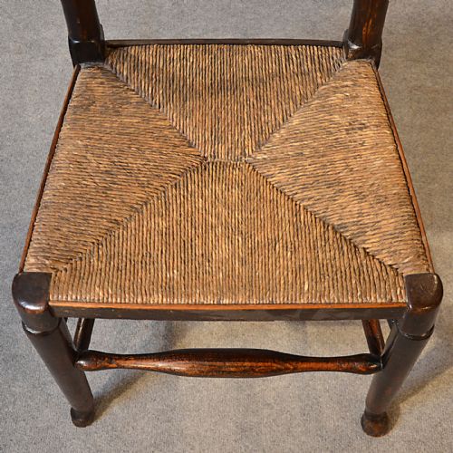 fig 3. Antique Set Six 6 Kitchen Dining Chairs Lancashire Spindle Back Ash & Elm c1850