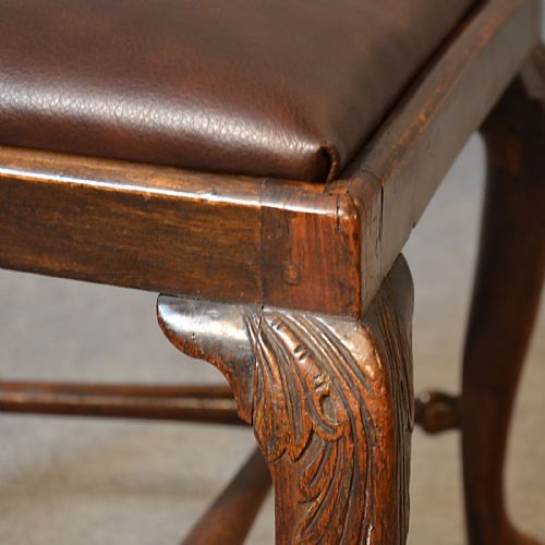 fig 4. Antique Chair Dining Side Fine English Leather & Mahogany pre Chippendale c1740