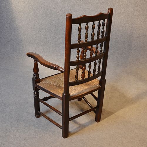 fig 3. Antique Carver Chair Elbow Armchair Lancashire Spindle Back Ash & Elm c1850