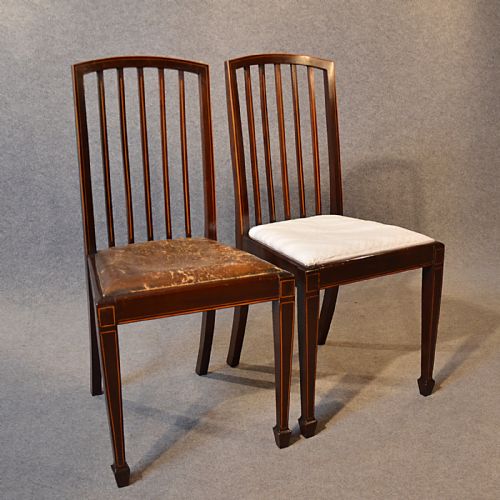 fig 4. Antique Set Six 6 Dining Chairs Top Quality English Victorian Sheraton c1890