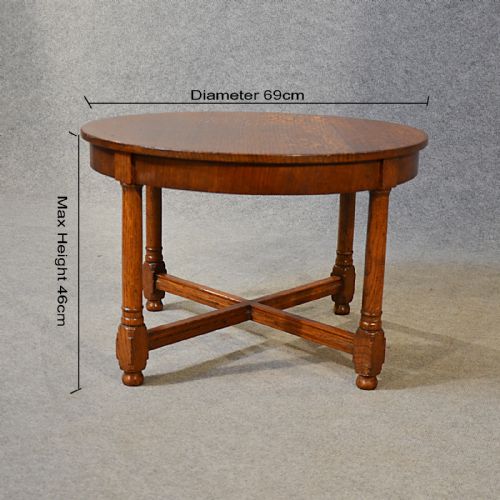 fig 1. Antique Coffee Table Tiger Oak Low Small Sofa Magazine Edwardian English c1910