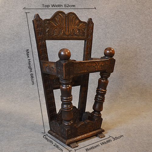 fig 1. Antique Stick Umbrella Hall Stand English Victorian Oak Superb Quality c1870