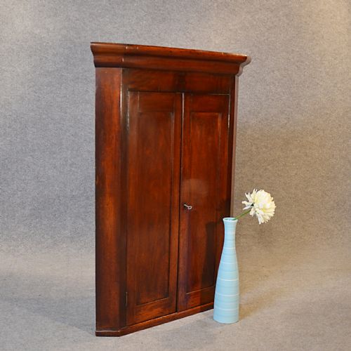 Antique Corner Cupboard Wall Cabinet Quality English Georgian Mahogany C1800