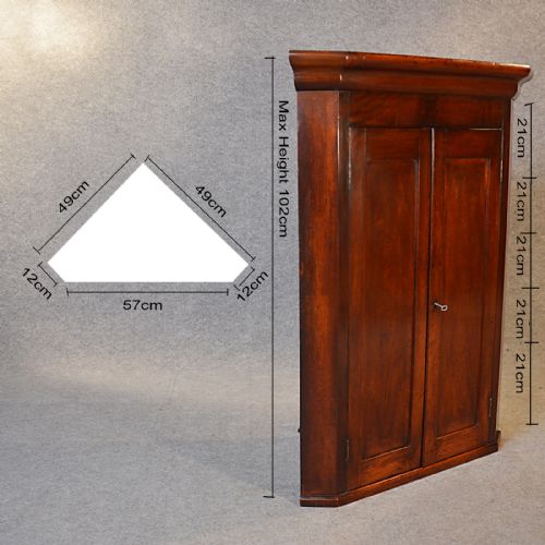 fig 1. Antique Corner Cupboard Wall Cabinet Quality English Georgian Mahogany c1800