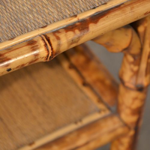 fig 3. Antique Victorian Bamboo Table Three Tier Oriental Lamp Occasional Side c1890