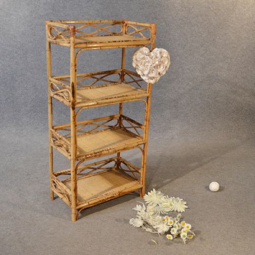 Antique Victorian Bamboo Bookcase Whatnot Display Shelves Book Shelf C1890