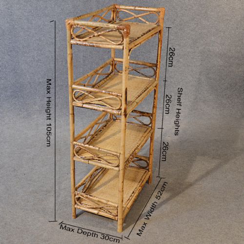 fig 1. Antique Victorian Bamboo Bookcase Whatnot Display Shelves Book Shelf c1890