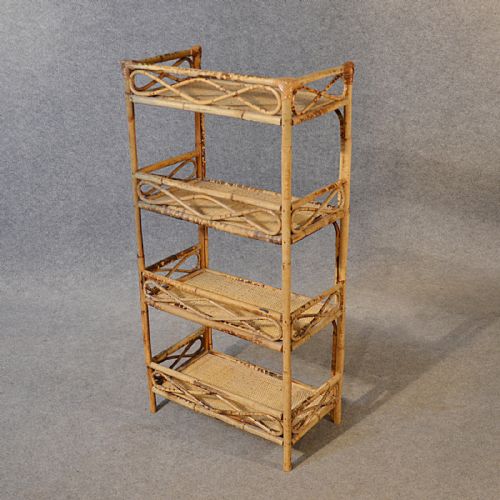 fig 3. Antique Victorian Bamboo Bookcase Whatnot Display Shelves Book Shelf c1890