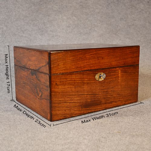 fig 1. Antique Ladies Vanity Dressing Set English Jewellery Box Quality Rosewood c1850