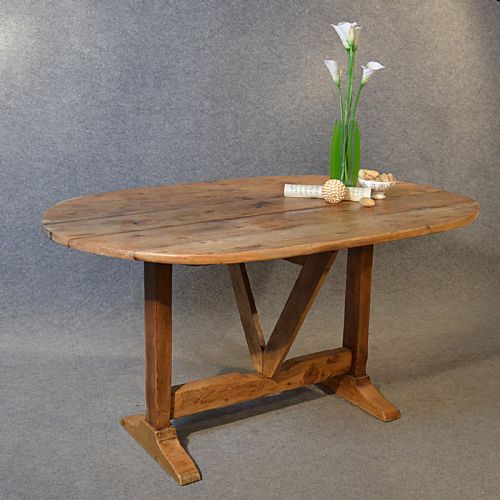 fig 1. Antique Table Victorian Pine Kitchen Dining Oval 4 Seater Original c1900