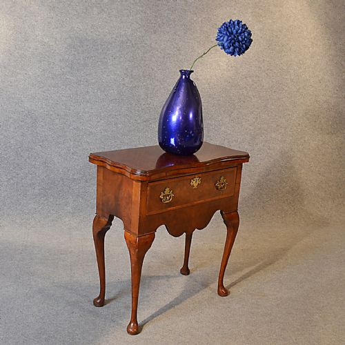 Antique Lowboy Table Console English Card Hall Flame Mahogany Victorian C1900