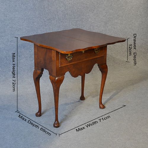 fig 1. Antique Lowboy Table Console English Card Hall Flame Mahogany Victorian c1900
