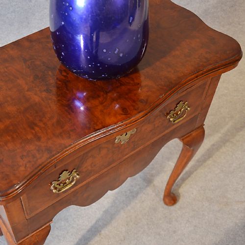 fig 3. Antique Lowboy Table Console English Card Hall Flame Mahogany Victorian c1900