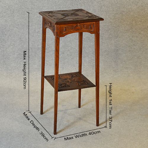fig 1. Antique Liberty Plant Stand Pot Plant Jardiniere Tall Table Arts and Crafts c1910