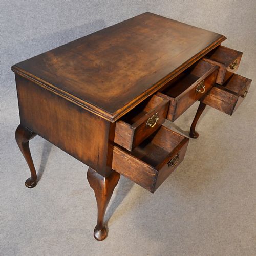 fig 2. Antique Desk Victorian English Oak & Walnut Writing Study Table Lowboy c1880
