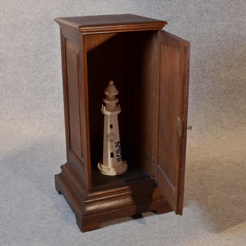 fig 3. Antique Cabinet Narrow Oak Pot Cupboard Bedside Unit English Victorian c1860
