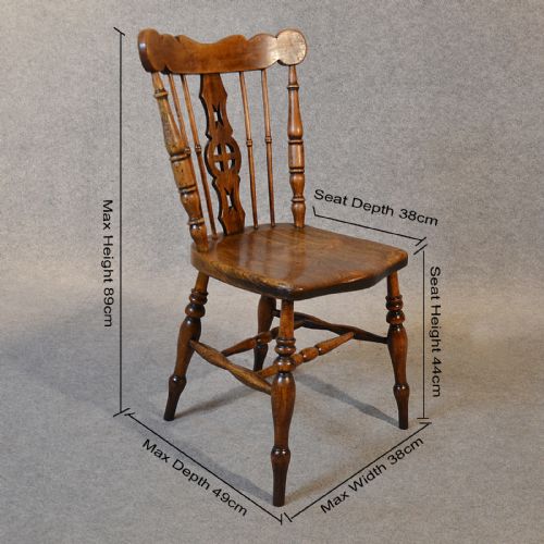 fig 1. Antique Set Chairs Victorian Elm Kitchen Dining Windsor Superior Quality c1850
