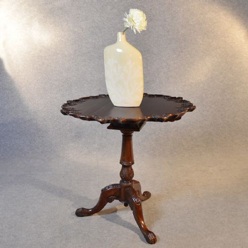 Antique Table Lamp Tripod Wine Tea Side Tilt Occasional English Mahogany C1900