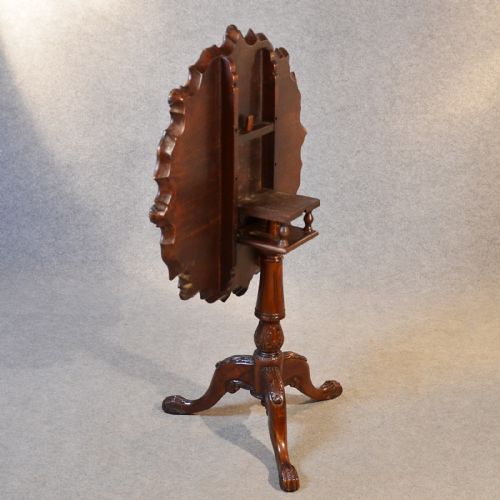 fig 3. Antique Table Lamp Tripod Wine Tea Side Tilt Occasional English Mahogany c1900