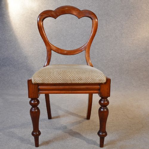 fig 3. Antique Set Six 6 Dining Chairs Quality English Victorian Balloon Back c1860