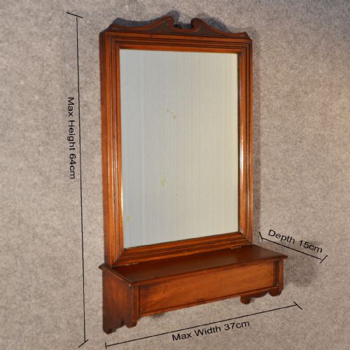 fig 1. Antique Wall Mirror English Hall Dressing Vanity Bathroom & Valet Drawer c1870