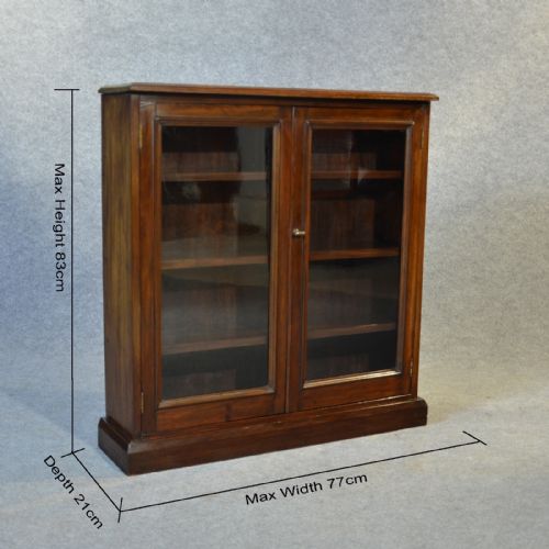 fig 1. Antique Cabinet Victorian Small Glazed Display Cupboard Bookcase Mahogany c1900