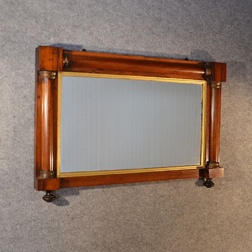 Antique Wall Pier Mirror Rosewood Overmantle English Regency Looking Glass C1820