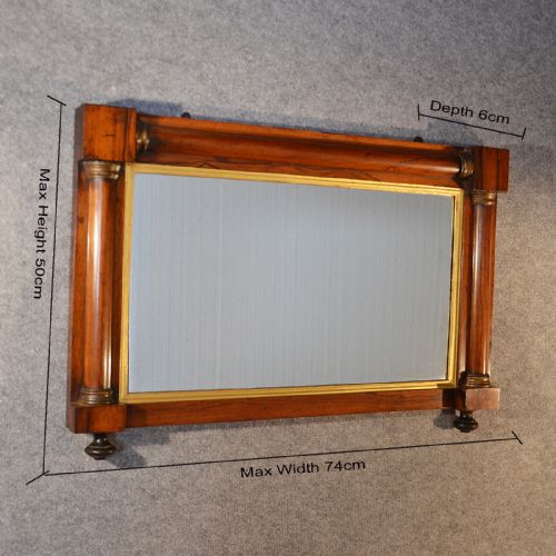 fig 1. Antique Wall Pier Mirror Rosewood Overmantle English Regency Looking Glass c1820