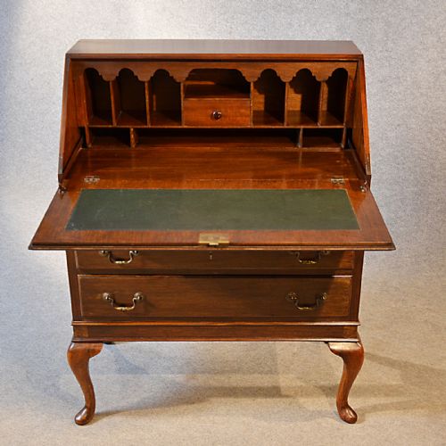 fig 3. Antique Bureau Writing Desk Mahogany English Edwardian Queen Anne Quality c1910