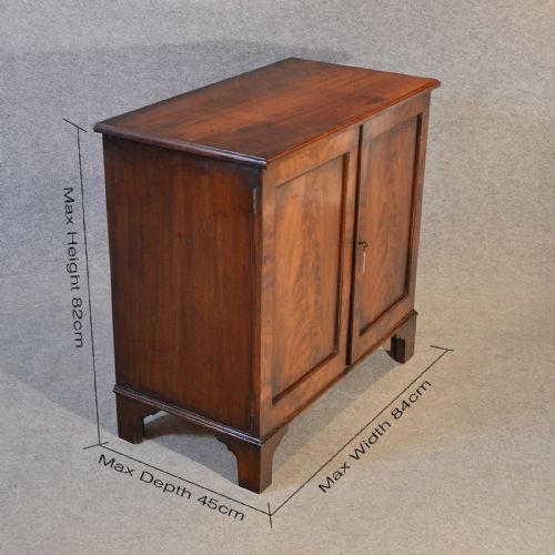 fig 1. Antique Cabinet English Victorian Small Cupboard Quality Flame Mahogany c1860