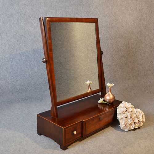 Antique Georgian Mirror Dressing Vanity Swing Toilet English Jewellery Box C1800