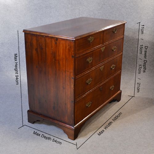 fig 1. Antique Chest of Drawers Georgian English Walnut c1800