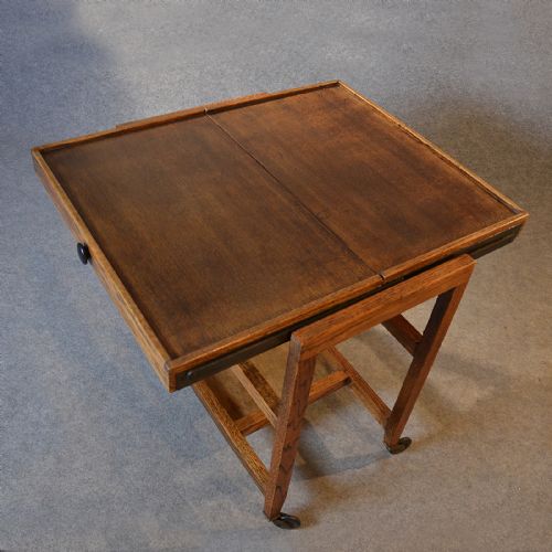 fig 3. Antique Oak Serving Tea Trolley Metamorphic Vintage Butlers Serving Buffet c1910