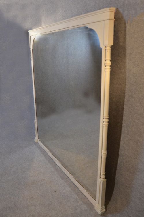 Antique Mirror Large Victorian Over Mantle Painted Free-standing or Hung C1880