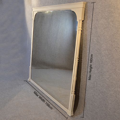 fig 1. Antique Mirror Large Victorian Over mantle Painted Free-standing or Hung c1880