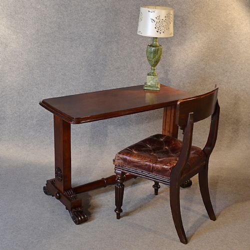 Antique Table Desk Stretcher Sofa Side Hall William IV English Mahogany C1835